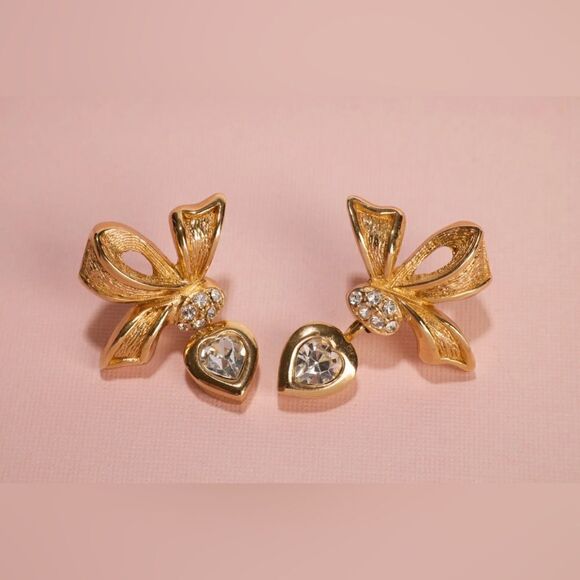 Vintage heart earrings N841 - Picture 1 of 5